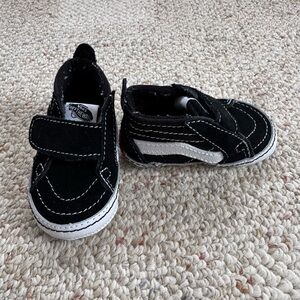 Vans Black and White Toddler Slip-On Skate Shoes